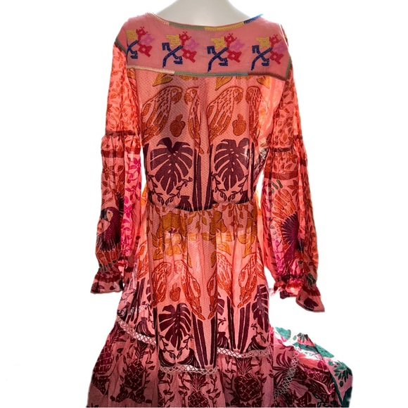 FARM Rio Ainika Print Macaws Maxi Dress Size Small - Picture 8 of 12